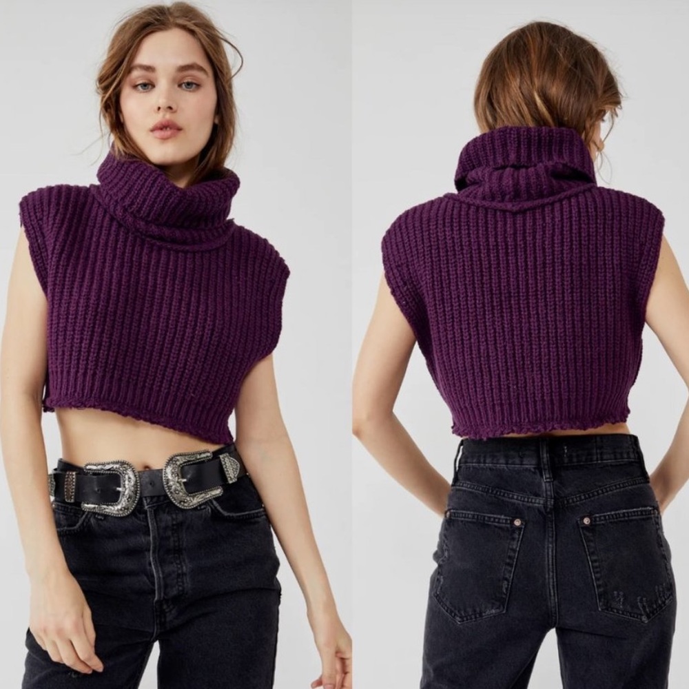NWT Free People Cropped Turtleneck Sweater